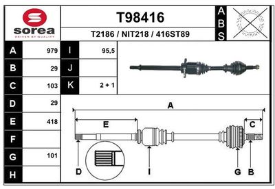  T98416 EAI Приводной вал