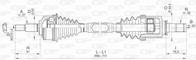  DRS648200 OPEN PARTS Приводной вал