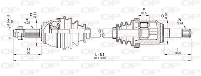  DRS634000 OPEN PARTS Приводной вал