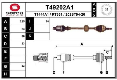  T49202A1 EAI Приводной вал