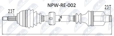  NPWRE002 NTY Приводной вал