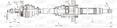  DRS636300 OPEN PARTS Приводной вал