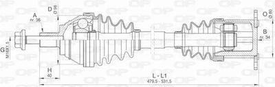  DRS641500 OPEN PARTS Приводной вал