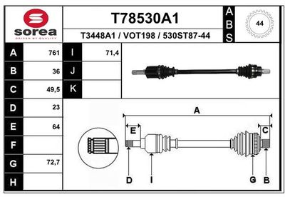  T78530A1 EAI Приводной вал