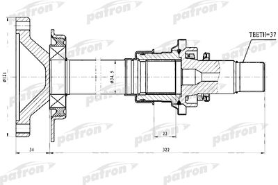  PDSV028 PATRON Приводной вал