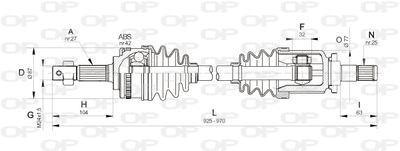  DRS632600 OPEN PARTS Приводной вал