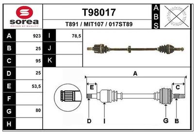  T98017 EAI Приводной вал