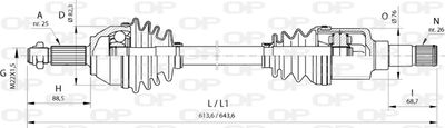  DRS637400 OPEN PARTS Приводной вал