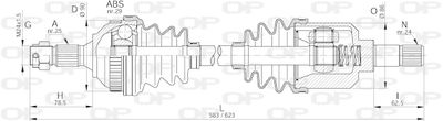  DRS623500 OPEN PARTS Приводной вал