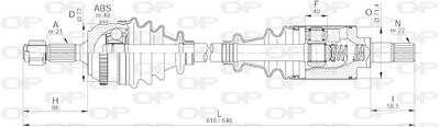  DRS622400 OPEN PARTS Приводной вал