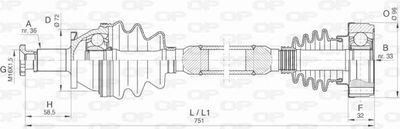  DRS642000 OPEN PARTS Приводной вал