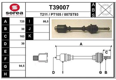  T39007 EAI Приводной вал