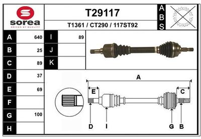  T29117 EAI Приводной вал