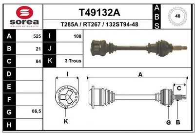  T49132A EAI Приводной вал