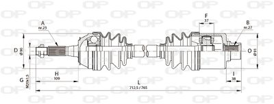  DRS614800 OPEN PARTS Приводной вал