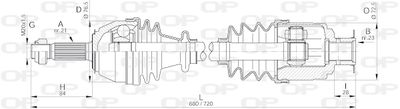  DRS601100 OPEN PARTS Приводной вал