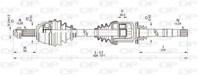  DRS634100 OPEN PARTS Приводной вал