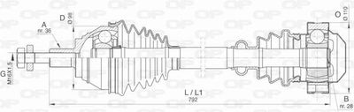  DRS640700 OPEN PARTS Приводной вал