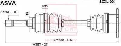  SZXL001 ASVA Приводной вал