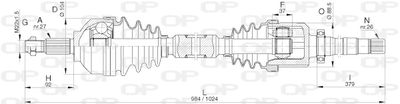  DRS632000 OPEN PARTS Приводной вал