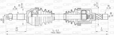  DRS643300 OPEN PARTS Приводной вал