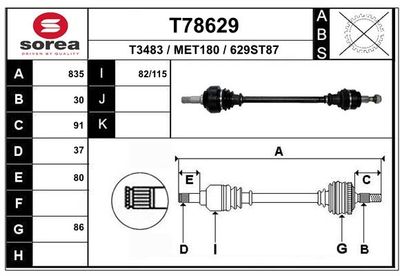  T78629 EAI Приводной вал