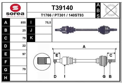  T39140 EAI Приводной вал