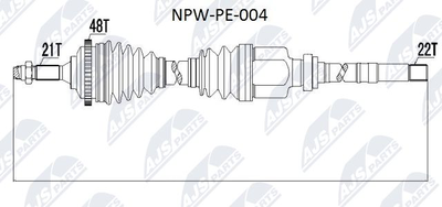  NPWPE004 NTY Приводной вал