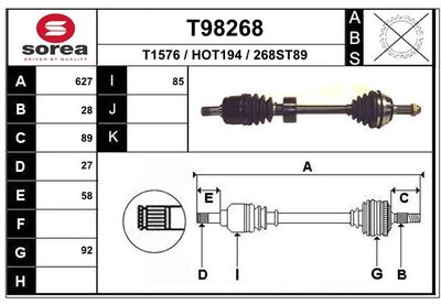  T98268 EAI Приводной вал