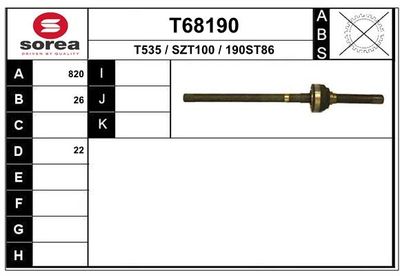  T68190 EAI Приводной вал