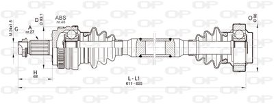  DRS636000 OPEN PARTS Приводной вал