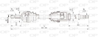  DRS638600 OPEN PARTS Приводной вал