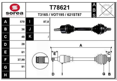  T78621 EAI Приводной вал