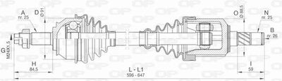  DRS647100 OPEN PARTS Приводной вал