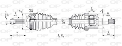  DRS632300 OPEN PARTS Приводной вал