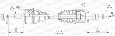  DRS648100 OPEN PARTS Приводной вал