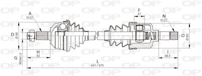  DRS605000 OPEN PARTS Приводной вал