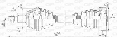  DRS642200 OPEN PARTS Приводной вал