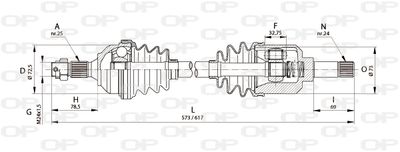  DRS621800 OPEN PARTS Приводной вал