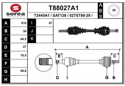  T88027A1 EAI Приводной вал