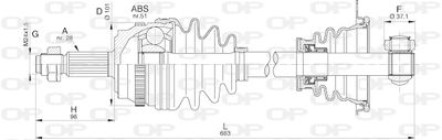  DRS621200 OPEN PARTS Приводной вал