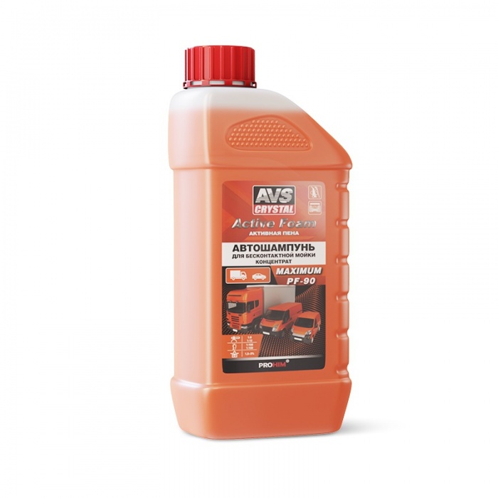  АВТОШАМПУНЬ ДЛЯ БК МОЙКИ AVS ACTIVE FOAM 1:9-12 PF-90 MAXIMUM 1 Л