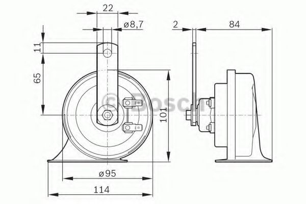  Звуковой сигнал Bosch 0 986 AH0 502 - Bosch арт.0986AH0502