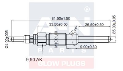  A-N081101 A-N PARTS Свеча накаливания