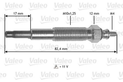  345199 VALEO Свеча накаливания