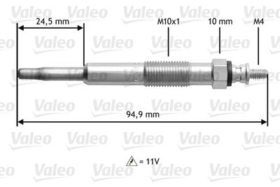  345110 VALEO Свеча накаливания