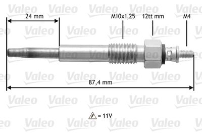  345159 VALEO Свеча накаливания