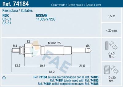  74184 FAE Свеча накаливания