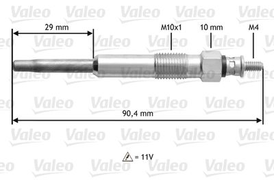  345101 VALEO Свеча накаливания