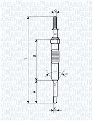  062900034304 MAGNETI MARELLI Свеча накаливания